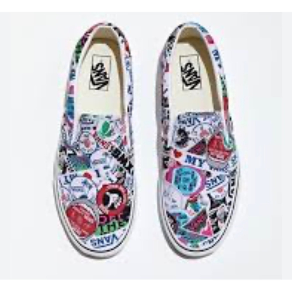 Vans‎ Classic Slip-On Sticker Mash-Up sneakers all-over graphic skate stickers